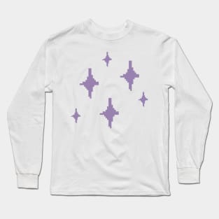 Purple Sparkles Pixel Art Long Sleeve T-Shirt